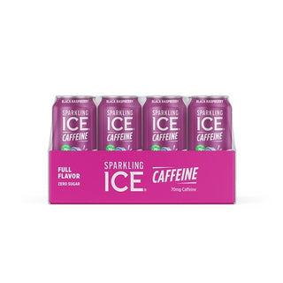 Sparkling Ice And Caffeine Plus Caffeine Black Raspberry Flavored Sparkling Water, 16 Fluid Ounce, 12 Per Case