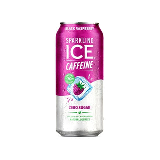 Sparkling Ice And Caffeine Plus Caffeine Black Raspberry Flavored Sparkling Water, 16 Fluid Ounce, 12 Per Case