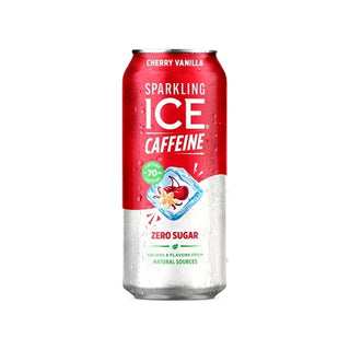 Sparkling Ice And Caffeine Plus Caffeine Cherry Vanilla Flavored Sparkling Water, 16 Fluid Ounce, 12 Per Case