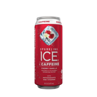 Sparkling Ice And Caffeine Plus Caffeine Cherry Vanilla Flavored Sparkling Water, 16 Fluid Ounce, 12 Per Case