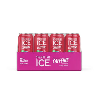 Sparkling Ice And Caffeine Plus Caffeine Cherry Vanilla Flavored Sparkling Water, 16 Fluid Ounce, 12 Per Case