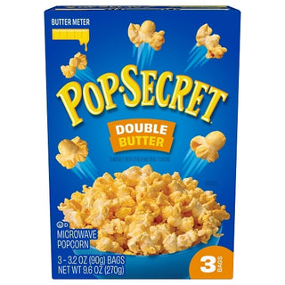 Pop Secret Double Butter Flavor Microwave Popcorn Share Size, 9.6 Ounce, 6 Per Case