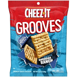 Cheez-It Grooves Zesty Cheddar Ranch Crackers, 3.25 Ounce, 6 Per Case
