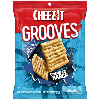 Cheez-It Grooves Zesty Cheddar Ranch Crackers, 3.25 Ounce, 6 Per Case