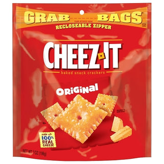 Cheez-It Grab Bag Reclosable Original Crackers, 7 Ounce, 6 Per Case