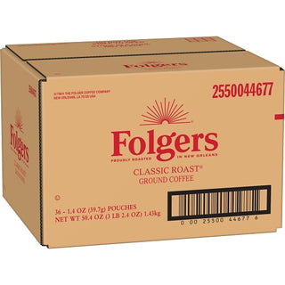Folgers Classic Fraction Pack, 1.4 Ounce, 36 Per Case