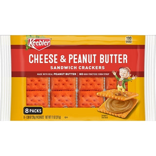 Keebler Keebler Cracker Cheese & Peanut Butter Sandwich Individually Wrapped, 1.38 Ounce, 8 Per Pack, 12 Per Case