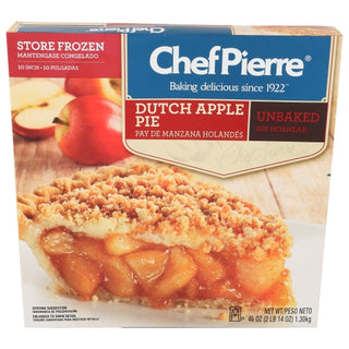 Chef Pierre 10 Inch Unbaked Dutch Apple Pie, 46 Ounce, 6 Per Case