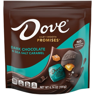 Dove Promises Dark Chocolate Salted Caramel Stand Up Pouch Each, 6.74 Ounce, 8 Per Case