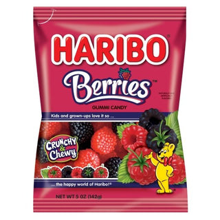 Haribo Confectionery Berries Gummy Candy, 5 Ounce, 12 Per Case