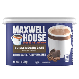 Maxwell House Instant Coffee Suisse Mocha, 7.2 Ounce, 8 Per Case