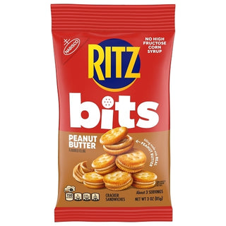 Ritz Peanut Butter Bits Snack, 3 Ounce, 12 Per Case