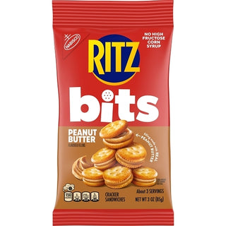 Ritz Peanut Butter Bits Snack, 3 Ounce, 12 Per Case