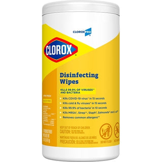 Clorox Disinfectant Lemon Commercial Solutions Wipes, 75 Count, 6 Per Case