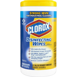 Clorox Disinfectant Lemon Commercial Solutions Wipes, 75 Count, 6 Per Case