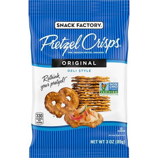 Pretzel Crisps Original Deli Style Thin Crunchy Pretzel Crackers Bag, 3 Ounce, 8 Per Case