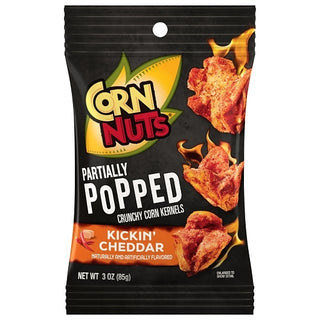 Corn Nuts Partially Popped Kickin Cheddar, 3 Ounce, 12 Per Case