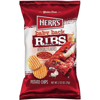 Herr Brands Baby Back Rib Chips, 2.5 Ounce, 12 Per Case