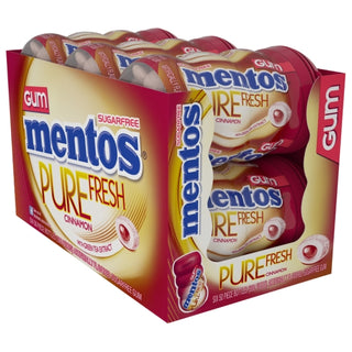 Mentos Sugar Free Pure Fresh Cinnamon Gum Curvy Bottle, 50 Piece, 6 Per Pack, 6 Per Case