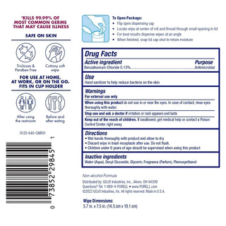 Purell Clean Refreshing Scent Canister Wipes, 1 Count, 6 Per Case