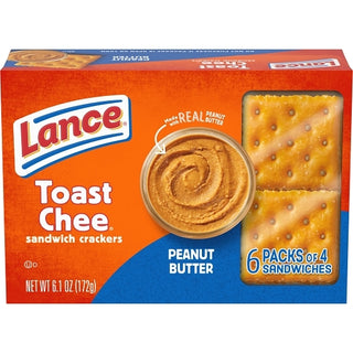 Lance Sandwich Crackers, Toastchee Peanut Butter, 6.1 Ounce, 12 Per Case