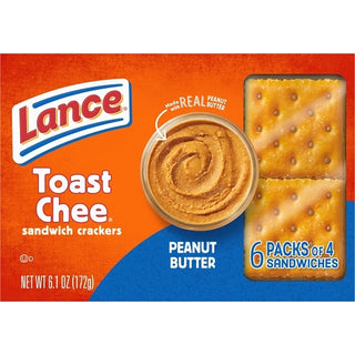 Lance Sandwich Crackers, Toastchee Peanut Butter, 6.1 Ounce, 12 Per Case
