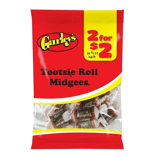 Gurley's 2 For 2 Tootsie Roll Midgees, 1.75 Ounce, 12 Per Case