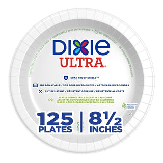 Dixie Ultra(R) 8.5 Inch White Ultra Heavy Weight Paper Plate, 125 Count, 4 Per Case