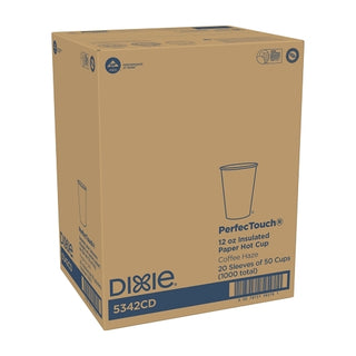 Dixie Perfectouch 12 Ounce Hot Coffee Paper Cup, 50 Count, 20 Per Case