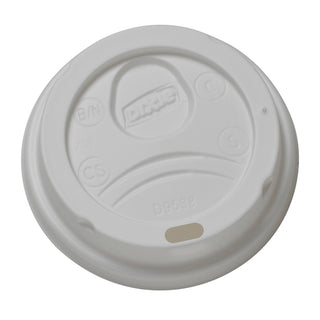 Dixie White Lid Fits 8 Ounce Paper Hot Cup, 100 Count, 10 Per Case