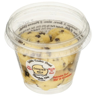 Cookies N Milk Edible Chocolate Chip Cookie Dough Mini Cups, 3.6 Ounce, 12 Per Case