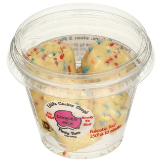 Cookies N Milk Edible Chocolate Chip Cookie Dough Mini Cups, 3.6 Ounce, 12 Per Case