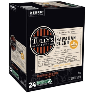 Tully's Coffee K-Cup Pod Hawaiian Blend, 24 Count, 4 Per Case