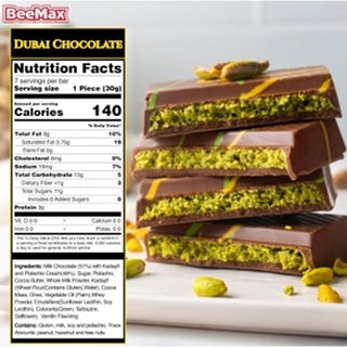 Hilco Sweets Dubai Style Pistachio Chocolate, 7.05 Ounce, 6 Per Pack, 6 Per Case