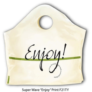 Revolution "Enjoy" Wave Plastic Carry Out Bag 21X18x10, 500 Count