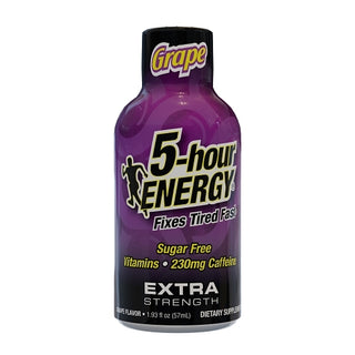 5-Hour Energy Shot Extra Strength Grape, 1.93 Fluid Ounce, 4 Per Pack, 12 Per Case