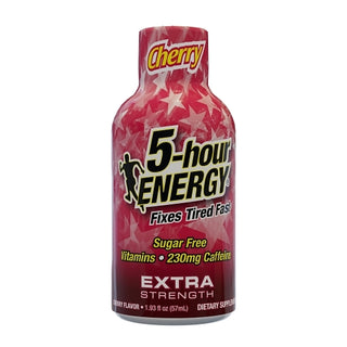 5-Hour Energy Shot Extra Strength Cherry, 1.93 Fluid Ounce, 12 Per Pack, 18 Per Case