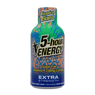 5-Hour Energy Shot Extra Strength Tropical Burst, 1.93 Fluid Ounce, 12 Per Pack, 18 Per Case