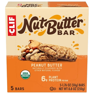 Clif Nut Butter Bar Peanut Butter, 1.76 Ounce, 5 Per Pack, 6 Per Case