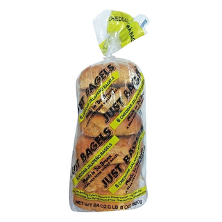 Just Bagels Sliced Cheddar Jalapeno Bagel, 6 Each, 8 Per Case