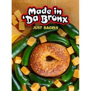 Just Bagels Sliced Cheddar Jalapeno Bagel, 6 Each, 8 Per Case