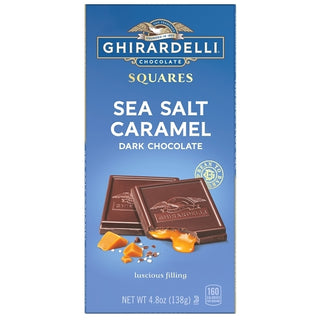 Ghirardelli Dark Chocolate Sea Salt Caramel Squares Bar, 0.3 Pound, 10 Per Case