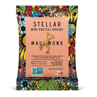 Stellar Snacks Maui Monk Mini Pretzel Braids Individual Bags, 14 Gram, 75 Per Case