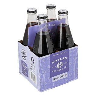 Boylan Bottling Black Cherry Soda, 12 Fluid Ounce, 4 Per Pack, 6 Per Case