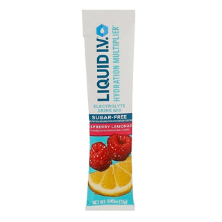 Liquid I.V. Sugar Free Raspberry Lemonade Electrolyte Drink Mix 3 Count, 1.37 Ounce, 6 Per Pack, 8 Per Case