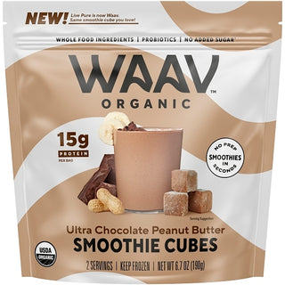 Waav Organic Organic Chocolate Peanut Butter Smoothie Cubes, 12 Count, 6 Per Case