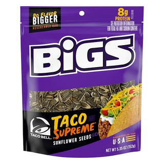 Bigs Taco Bell Taco Supreme Shelled Sunflower Seeds, 5.35 Ounce, 12 Per Case