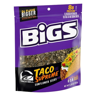 Bigs Taco Bell Taco Supreme Shelled Sunflower Seeds, 5.35 Ounce, 12 Per Case