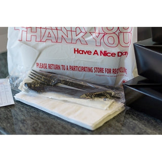 Amercare Fork Knife Spoon Kit Black Cutlery Kit, 250 Each