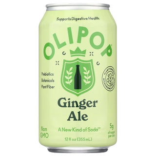 Olipop Prebiotic Soda, Ginger Ale, Refrigerated, 12 Fluid Ounce, 12 Per Case